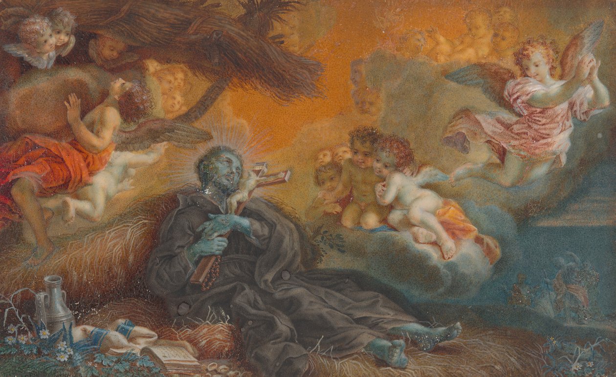 Pyhän Franciscus Xavierin kuolema, n. 1750. tekijältä Veronica Stern
