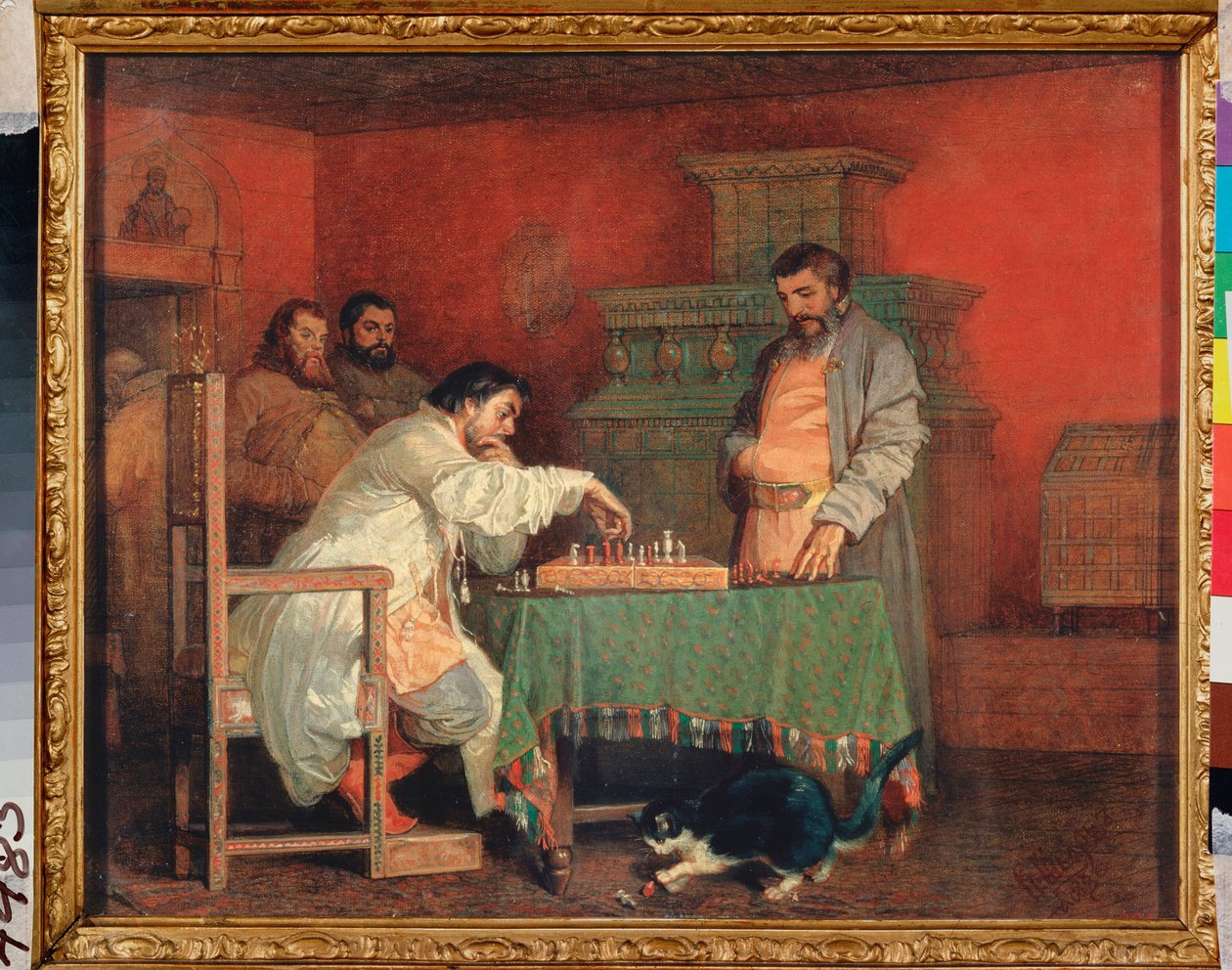 Kohtaus Venäjän tsaarin elämästä (Shakkipeli) - Kohtaus Venäjän tsaarin elämästä (Shakkipeli) - Vjatšeslav Grigorjevitš Schwarzin (1838-1869) maalaus, öljy kankaalle tekijältä Viatcheslav Grigorievitch Schwarz