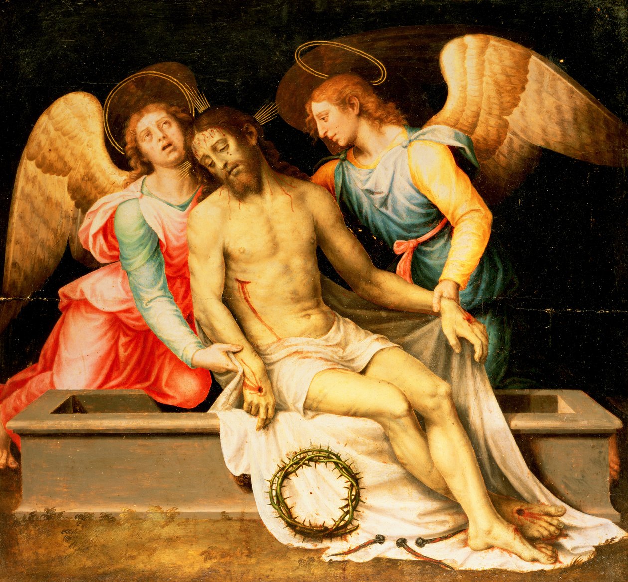 Pieta (Christus Patiens), 1550 (paneeli) tekijältä Vicente Juan Macip