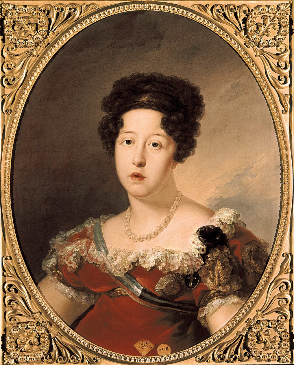 Dona Maria Isabel Braganzasta. Portugalilaisen Mary Isabellan (tai Bragançan Maria Isabellan) muotokuva tekijältä Vicente Lopez y Portana