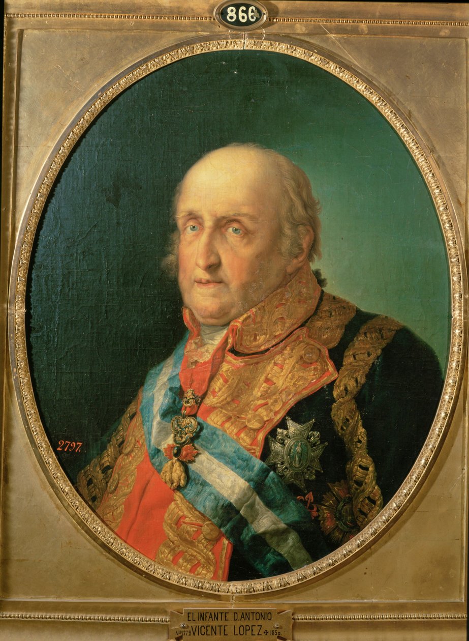 Infante Don Antonio Pascual de Borbon, kuningas Carlos IV:n veli (maalaus kankaalle) tekijältä Vicente Lopez y Portana