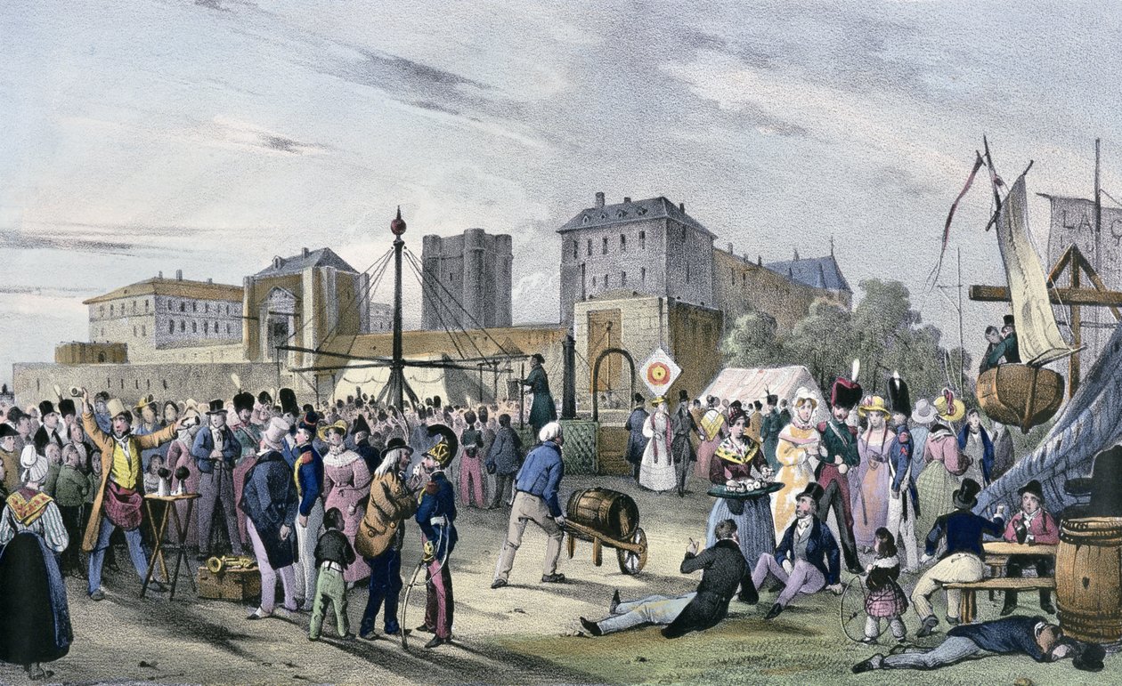 "Paikalliset juhlat Pariisin ympärillä", sarja, 1830, Vincennes tekijältä Victor Adam