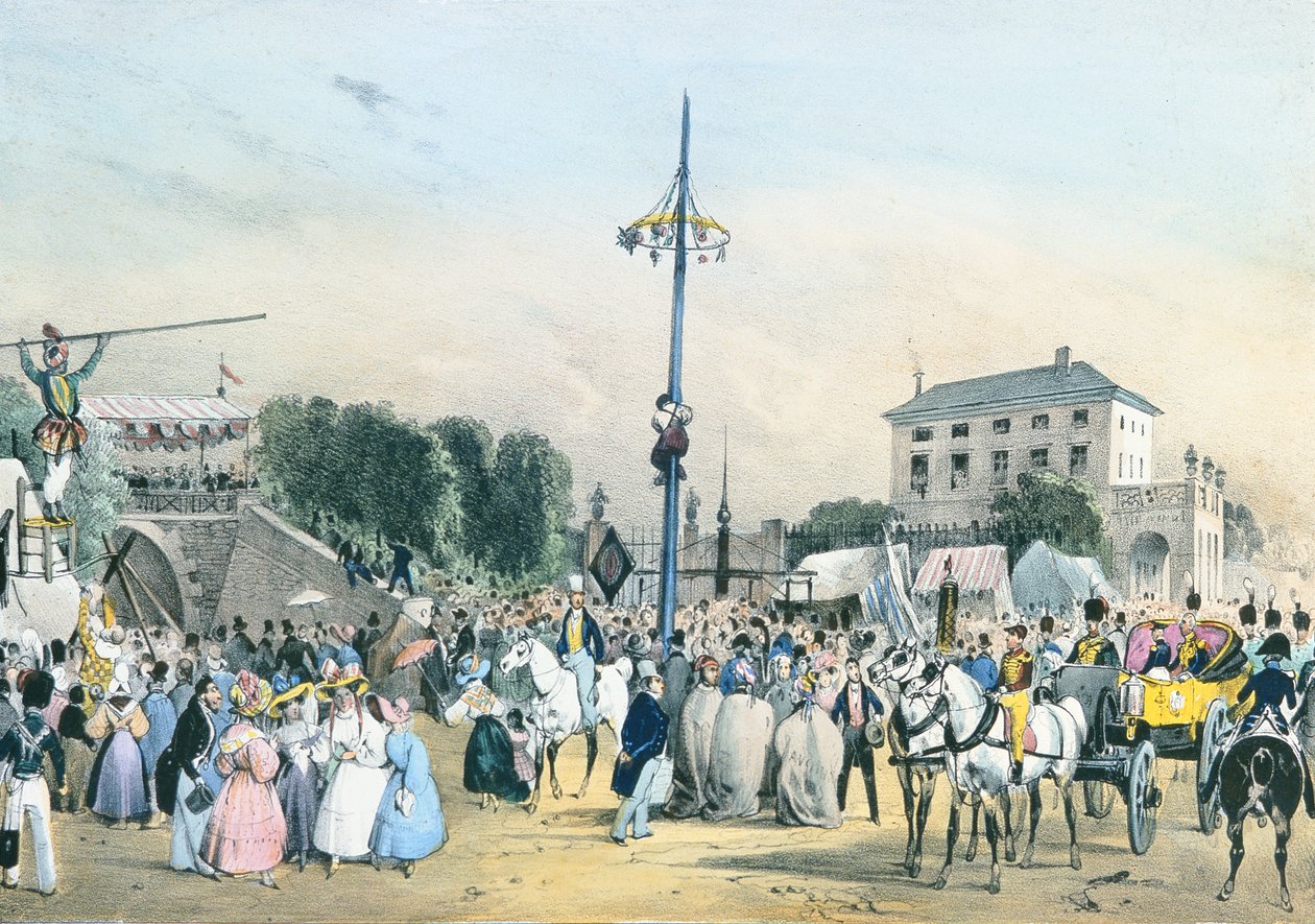 Paikalliset juhlat Pariisin ympärillä: rasvainen sauva Meudon Belle Vuessa, Pariisi, 1830 tekijältä Victor Adam