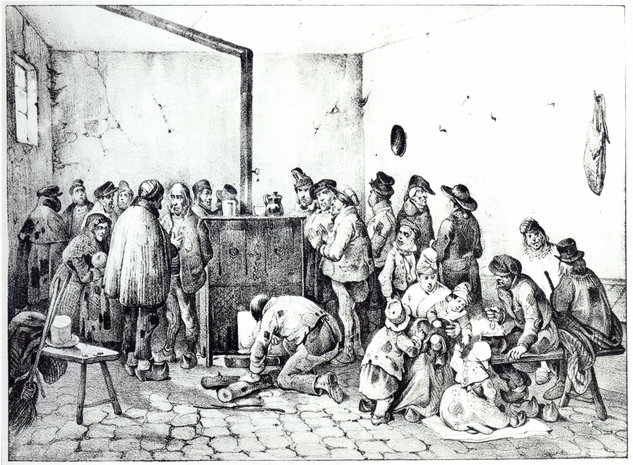 Julkinen lämmityshuone Pariisissa, 1840 tekijältä Victor Adam
