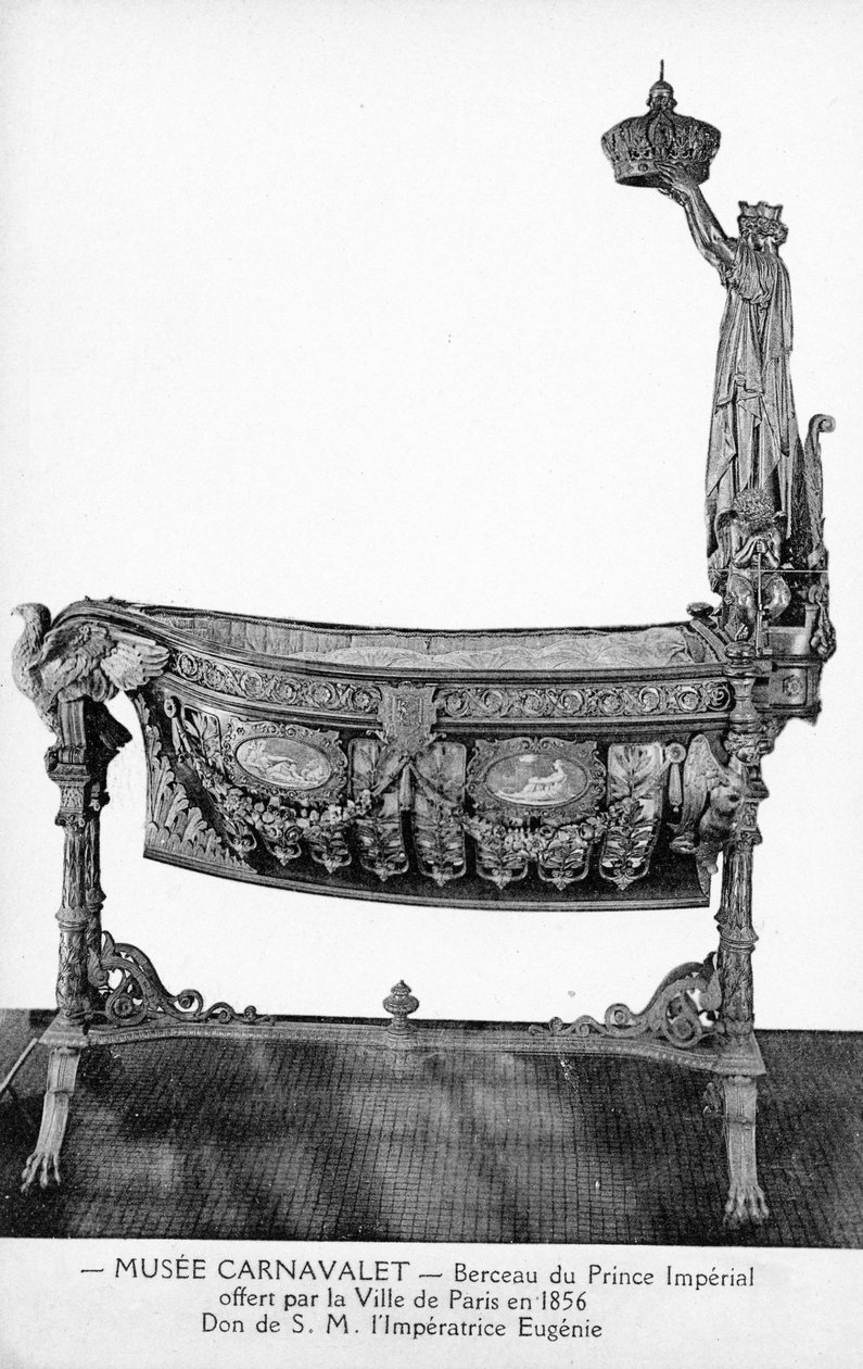Keisarillisen prinssin vauvansänky, jonka Pariisin kaupunki antoi keisarinna Eugénielle vuonna 1856 tekijältä Victor Baltard