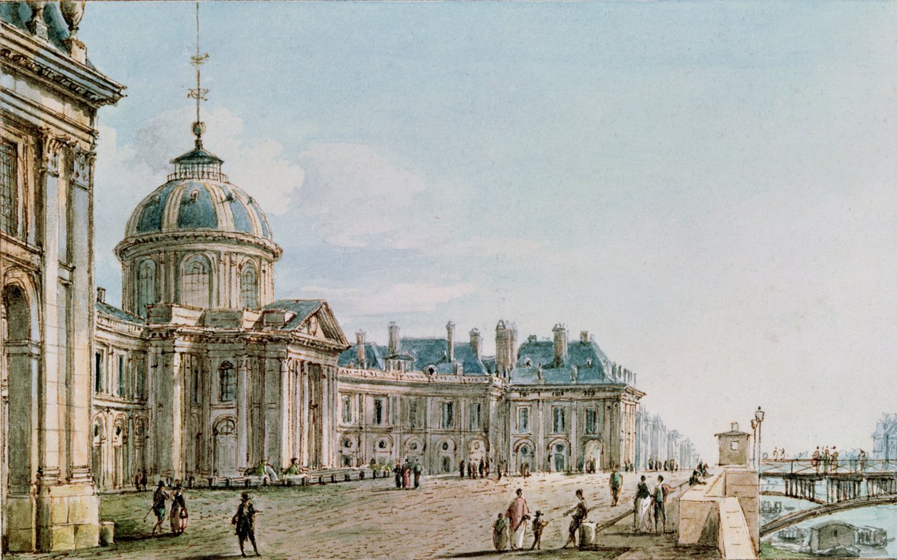Näkymä College des Quatre Nationsista, Pariisi, n. 1810 tekijältä Victor Jean Nicolle
