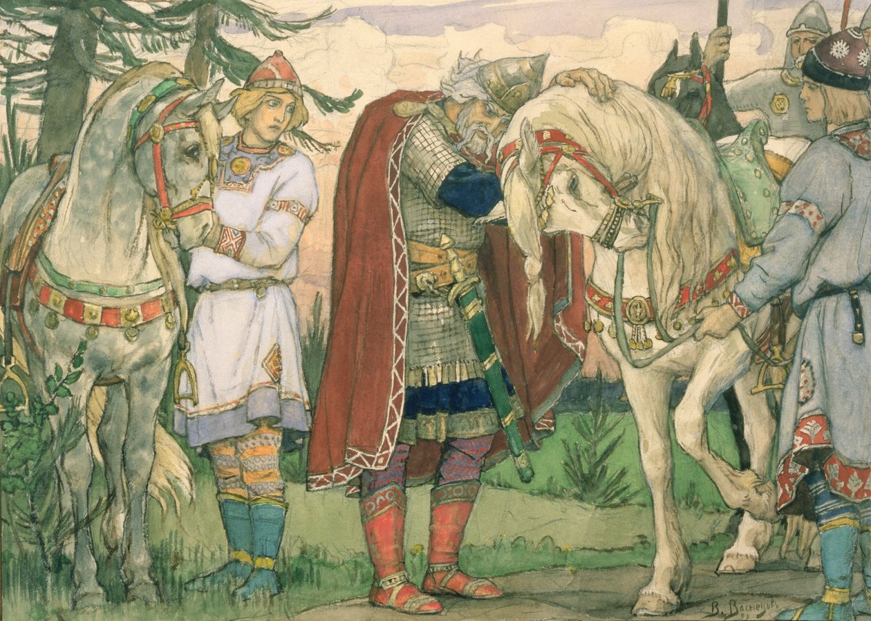 Prinssi Olegin laulu, 1899 tekijältä Victor Mikhailovich Vasnetsov