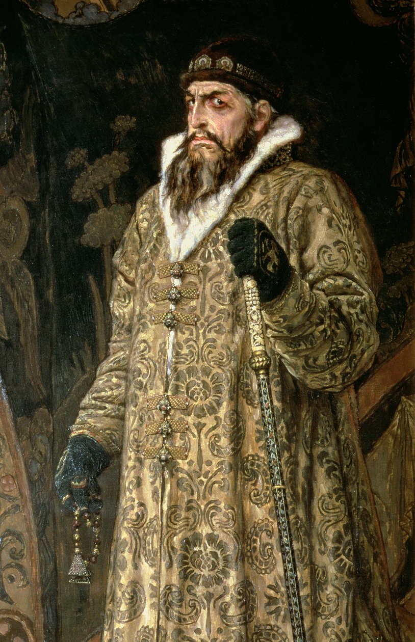 Tsaari Iivana IV Vasiljevitš Kauhea 1530-84 1897 öljy kankaalle yksityiskohta kuvasta 89327 tekijältä Victor Mikhailovich Vasnetsov