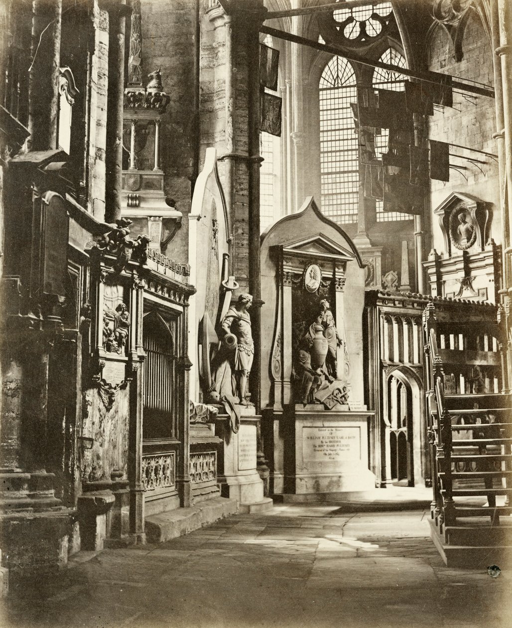 Westminster Abbeyn pohjoiskäytävä, Lontoo, vuodelta 1860 tekijältä Victor A Prout