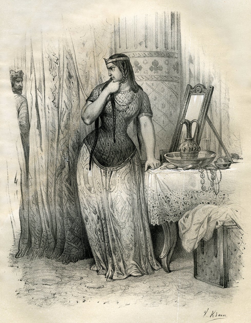 Brunehaut (tai Brunehilde, v.534-613) Austrasian kuningatar vuonna 567, kuningas Sigebertin (tai Sighebertin) vaimo. Tämän kuoleman jälkeen hän hallinnoi valtakuntaa tarmokkaasti. Hänen kilpailunsa Neustrian kuningattaren Frenegonden kanssa tuhosi heidän v tekijältä Victor Adam