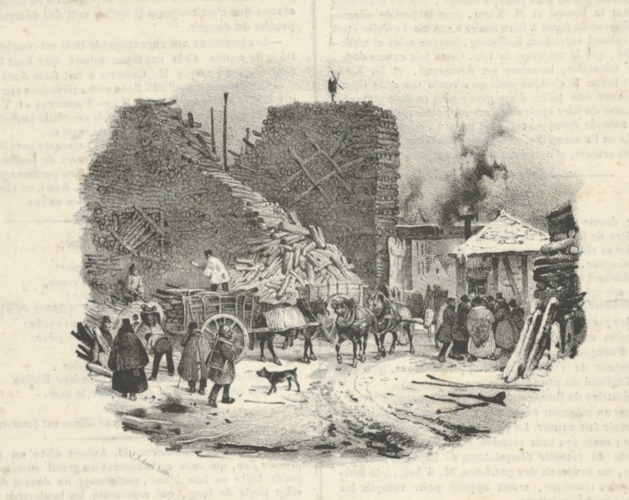 Puun polttopaikka, 1800-luku tekijältä Victor Adam