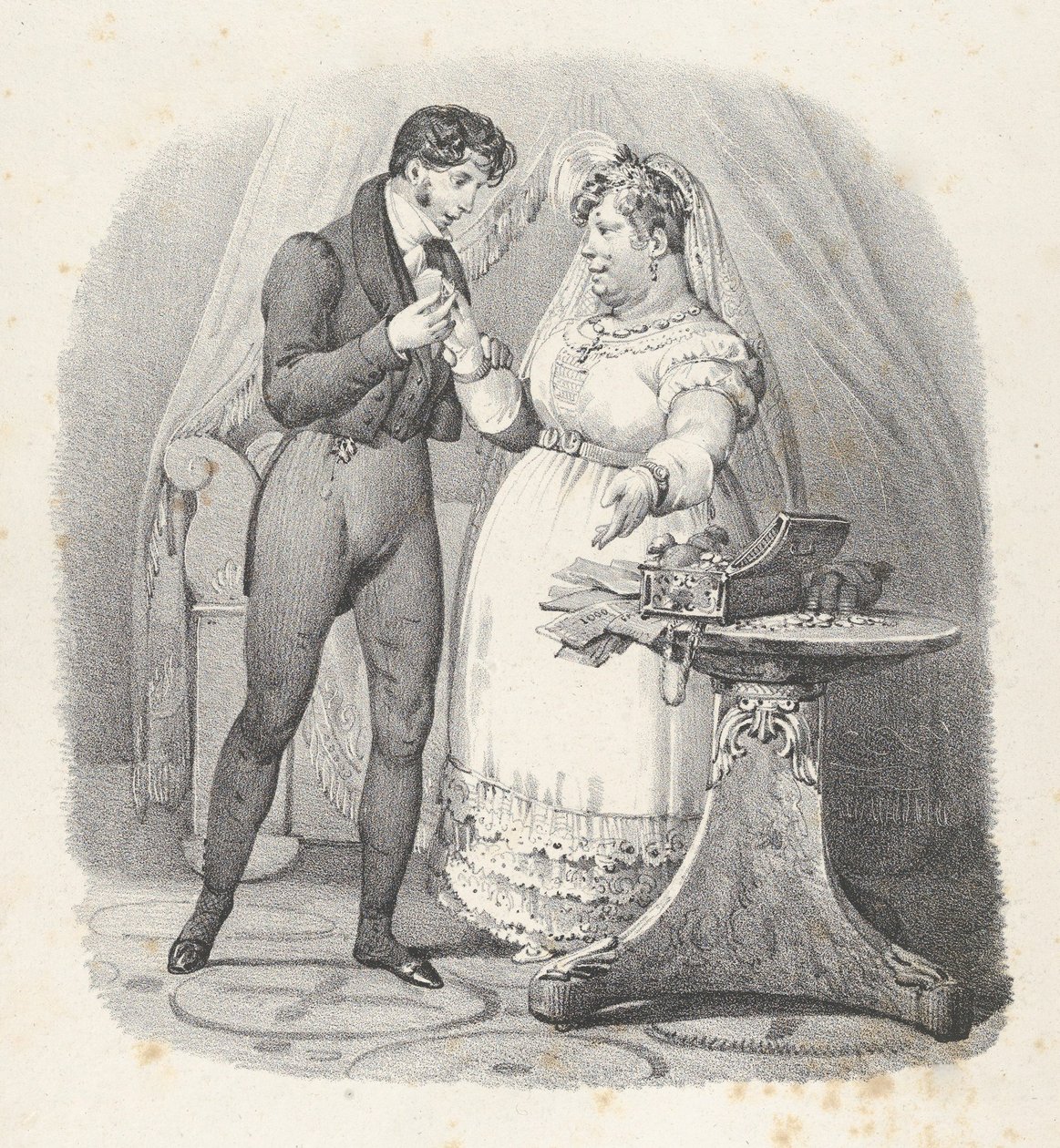 Kap. XVIII: Lopun täytyy olla! Menen naimisiin hänen kanssaan Sen täytyy loppua! Olen naimisissa, 1824, tekijältä Victor Adam