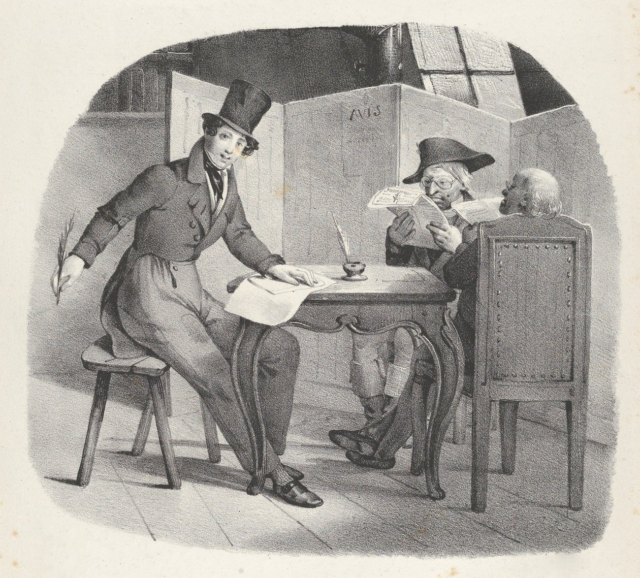 Kap. XV: Kirjoita Vielle Writingsille vanhuksille, 1824. tekijältä Victor Adam