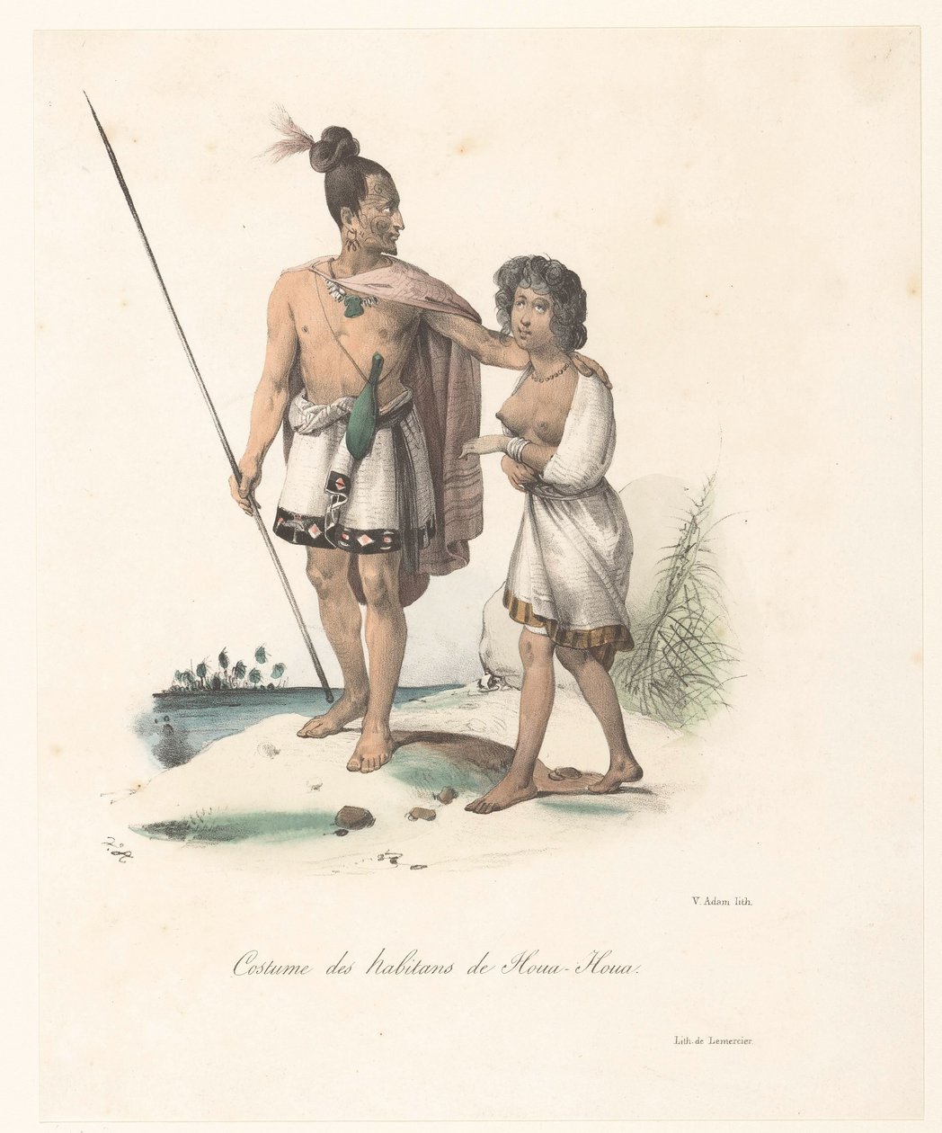 Houa-Houan (Uusi-Seelanti) asukkaiden vaatteet Costume des habitans de Houa-Houa (nimi esineessä) Voyage of Discovery of the Astrolabe (sarjan nimi) Voyage de découvertes de l