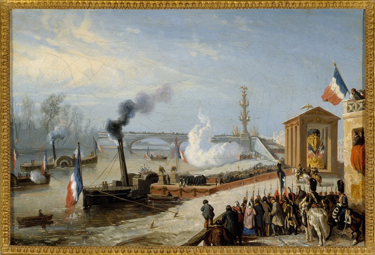 Napoleon I:n tuhkien laskeutuminen Courbevoieen 15. joulukuuta. tekijältä Victor Adam