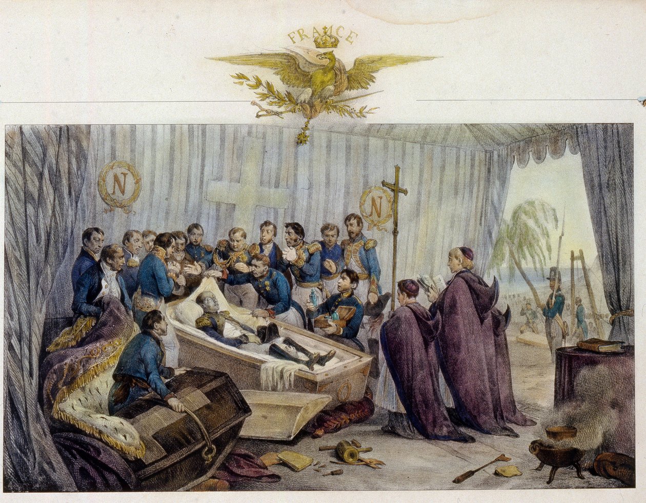 Napoleonin arkun avaaminen Pyhän Helenan saarella 16. lokakuuta 1840 tekijältä Victor Adam