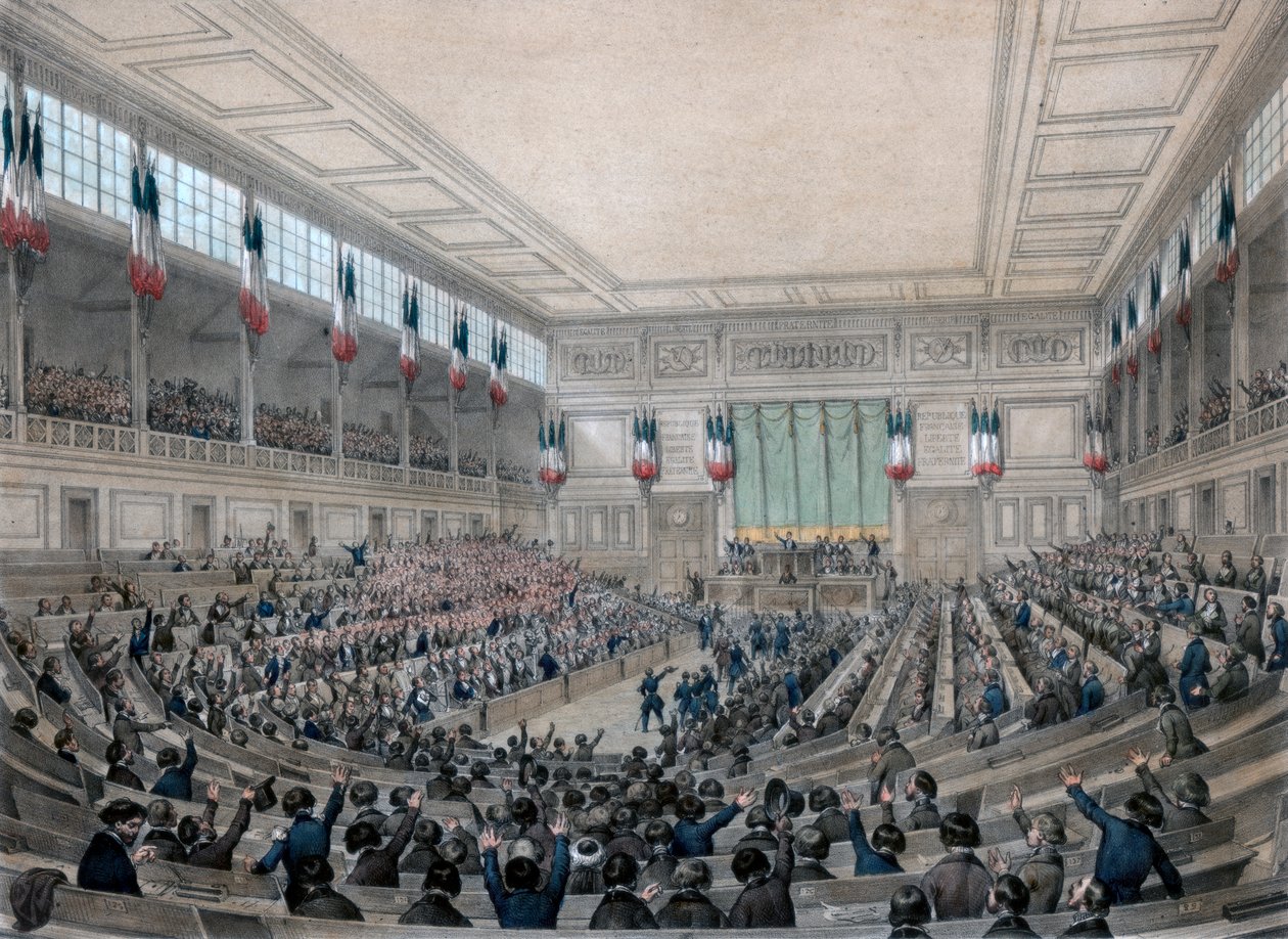 "Kansalliskokous on pysyvässä!", Pariisi, 15. toukokuuta 1848. tekijältä Victor Adam