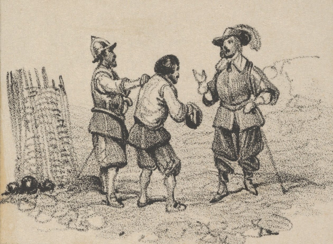 Kolme miestä riitelemässä, 1800-luvun puoliväli. tekijältä Victor Adam