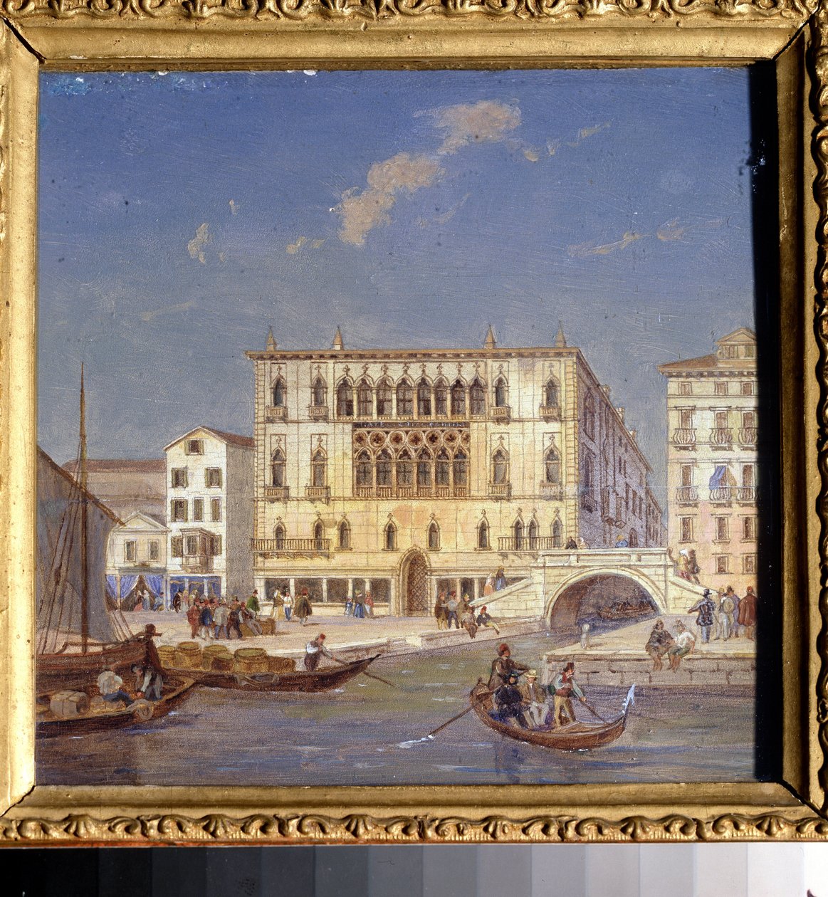 ""Vue de Venise: le palais Bernardo"" (Näkymiä Venetsiaan. Palazzo Bernardo) Jean-Victorin (Jean Victor) Vincent Adamin (1801-1867) maalaus 1800-luvun valtion taidemuseo, Tula, Venäjä tekijältä Victor Adam