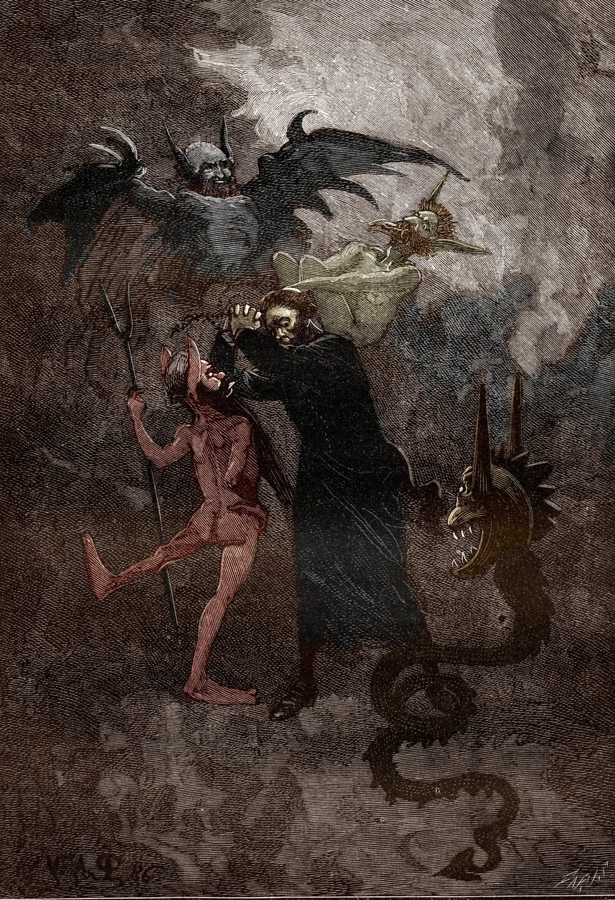 Loudunin (Loudunin demonit) suhde noin 1630: jesuiittapappi Jean-Joseph (Jean Joseph) Surin (1600-1665) jahtaa demoni Isaacarumia (Isacaron) (Jesuiittapappi Surinin ja paholaisen Isaacarumin välinen taistelu, tapahtumien aikana tekijältä Victor Armand Poirson