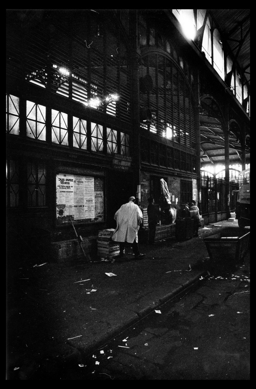 Les halles de Paris juuri ennen purkua elokuussa 1971 (m/v kuva) tekijältä Victor Baltard