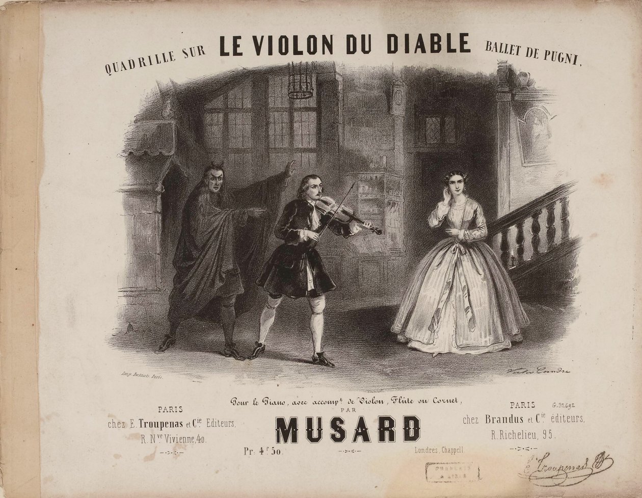 Quadrille Le Violon du Diablelle, kirjoittanut Cesare Pugni, n. 1849. tekijältä Victor Coindre