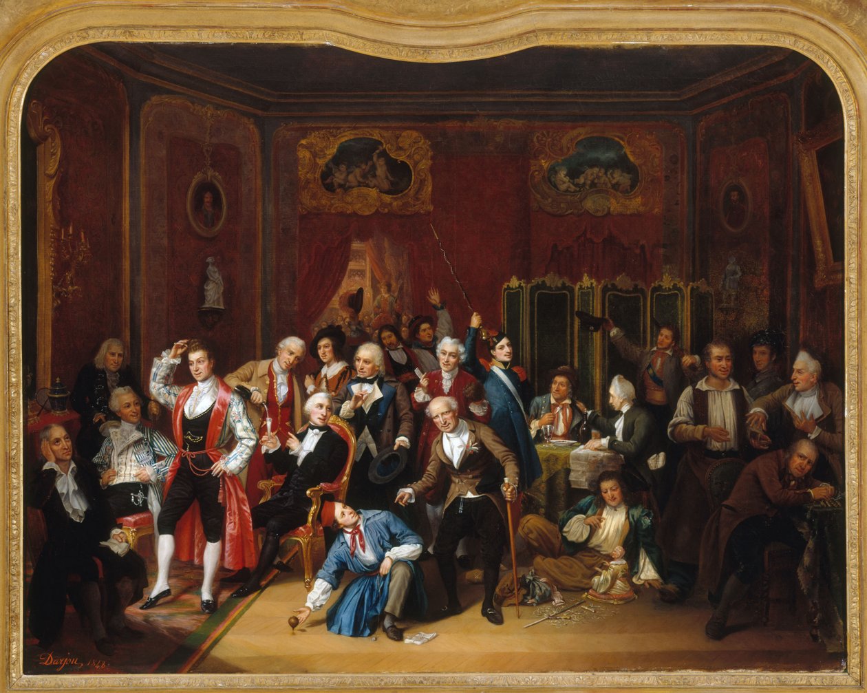 Näyttelijä Hugues Bouffé (1800-1888), joka oli edustettuna päärooliensa pukuissa, pukuhuoneessaan Théâtre des Variétésissa tekijältä Victor Darjou
