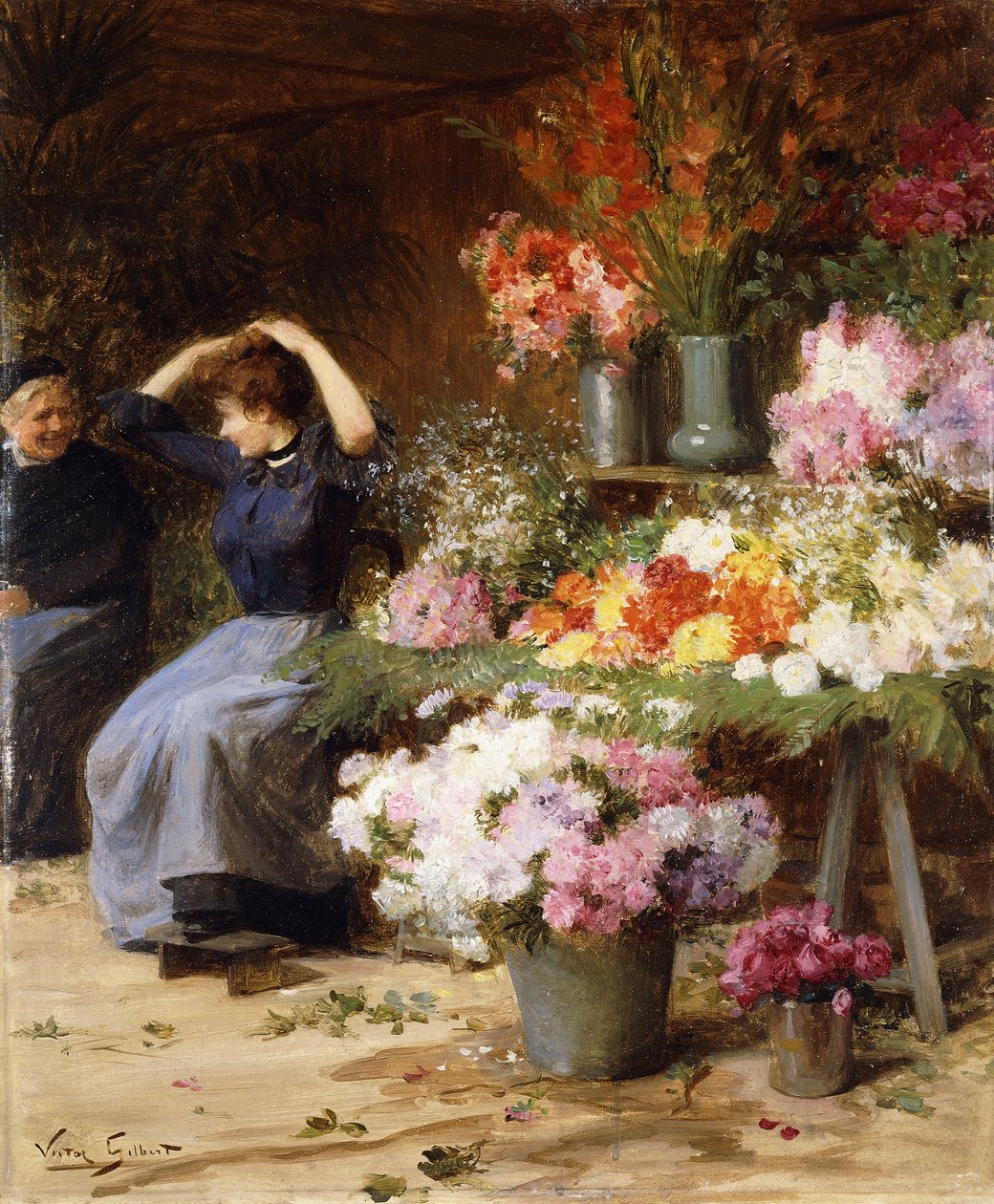 Flower Power; kukka myyjä, tekijältä Victor Gabriel Gilbert