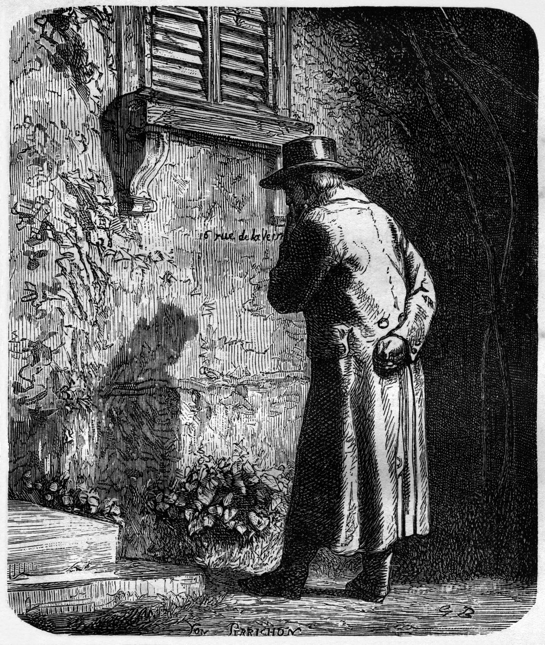 Jean Valjean, kuvitus Victor Hugon romaanista "Les Miserables" (4. osa: L