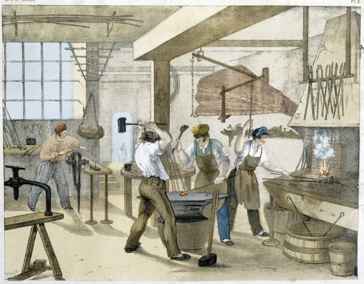 Lukkoseppä, Jansonin litho. 1800-luvulla. tekijältä Victor Janson