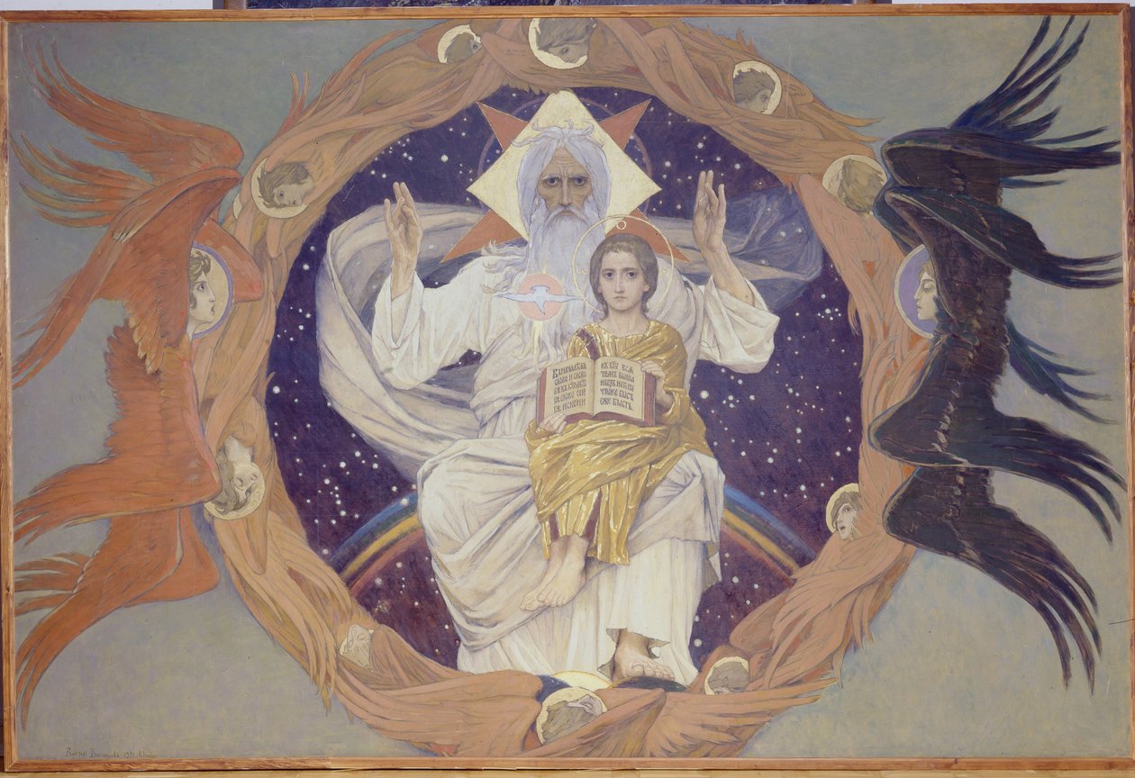 Pyhä Kolminaisuus, Varsovan Aleksanteri Nevskin katedraalin valmisteluluonnos, 1907. tekijältä Victor Mikhailovich Vasnetsov