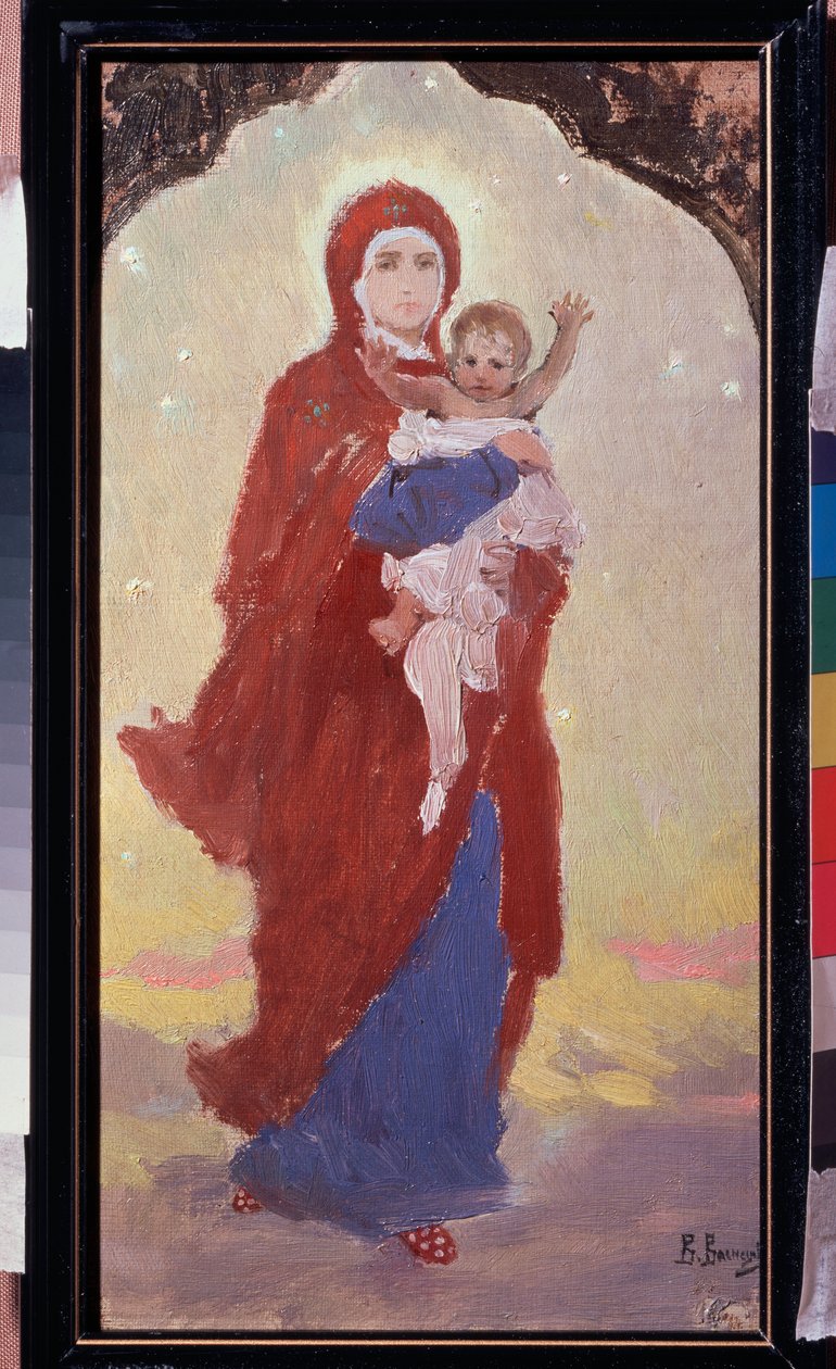 Neitsyt ja lapsi (Neitsyt ja lapsi) - Viktor Mikhaylovich Vasnetsovin (1848-1926) maalaus, öljy kankaalle tekijältä Victor Mikhailovich Vasnetsov