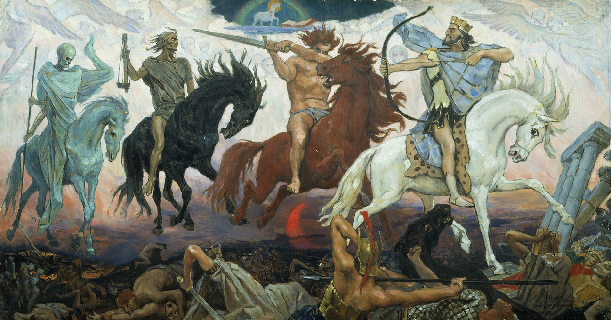 Maailmanlopun neljä ratsumiestä, 1887 tekijältä Victor Mikhailovich Vasnetsov