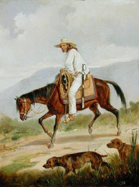 Walking the Dogs (öljy kankaalle) tekijältä Victor Patricio de Landaluze