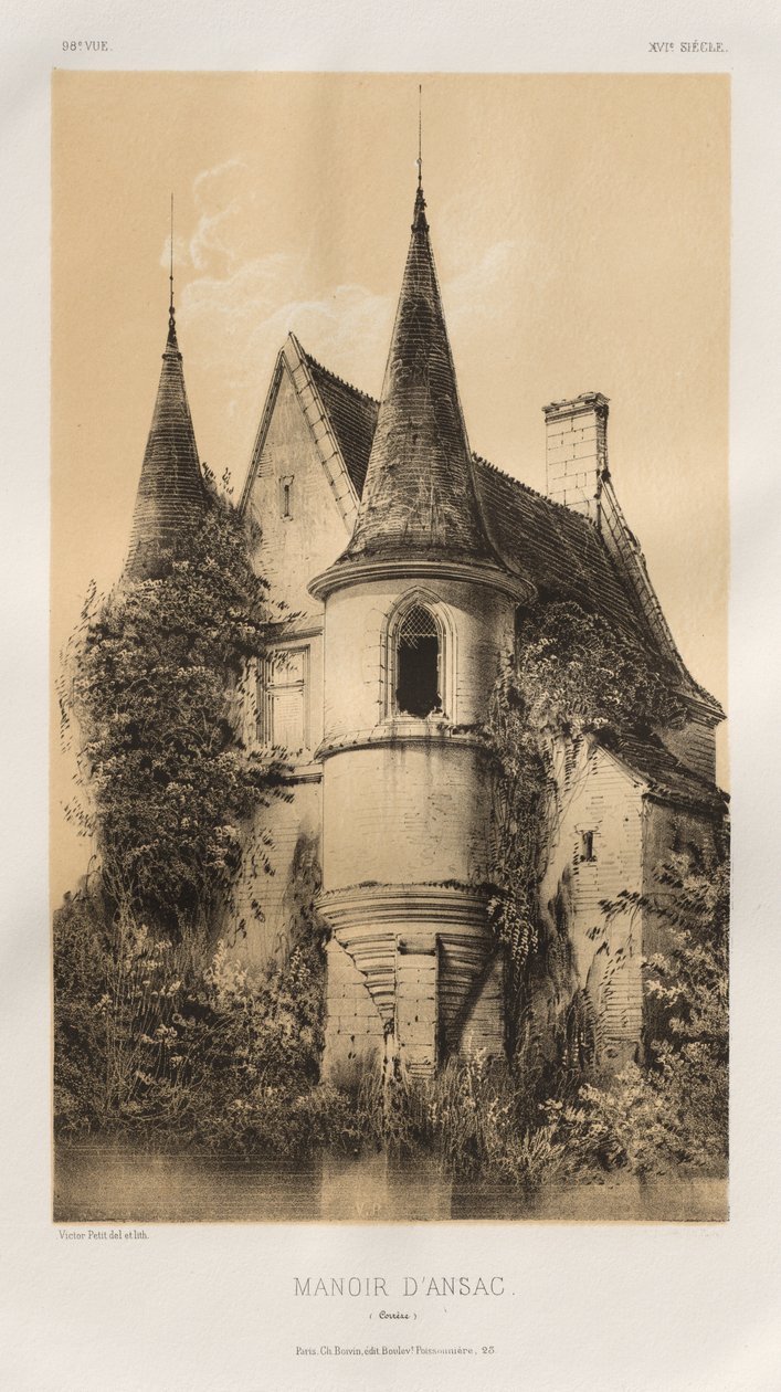 Kuvankaunis arkkitehtuuri tai 1400-luvun monumentit. Ja XVI. Vuosisatoja: Ranskan linnat XV ja XVI vuosisadalla: Pl. 98, Manoir d