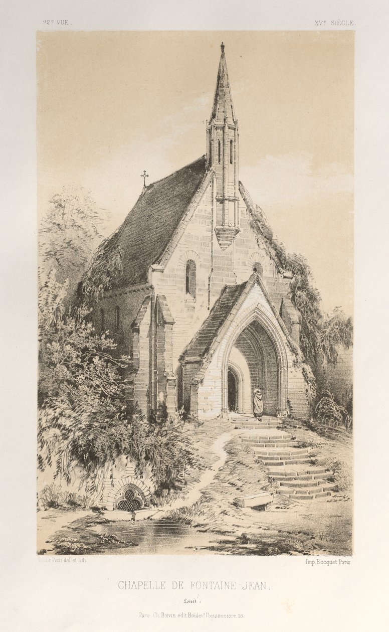 ...Pl.22, Chapel of Fontaine-Jean Loiret, julkaistu 1860. tekijältä Victor Petit