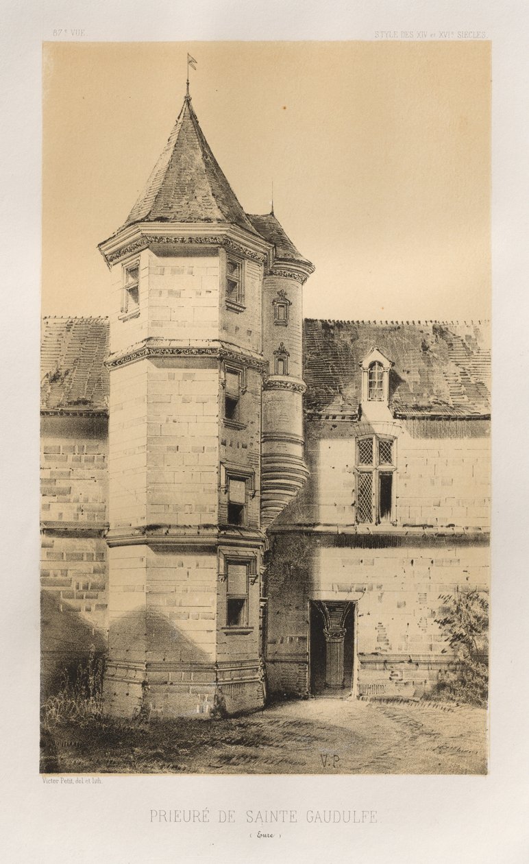 ... Pl. 87, Sainte Gaudulfe Euren luostari, 1860. tekijältä Victor Petit