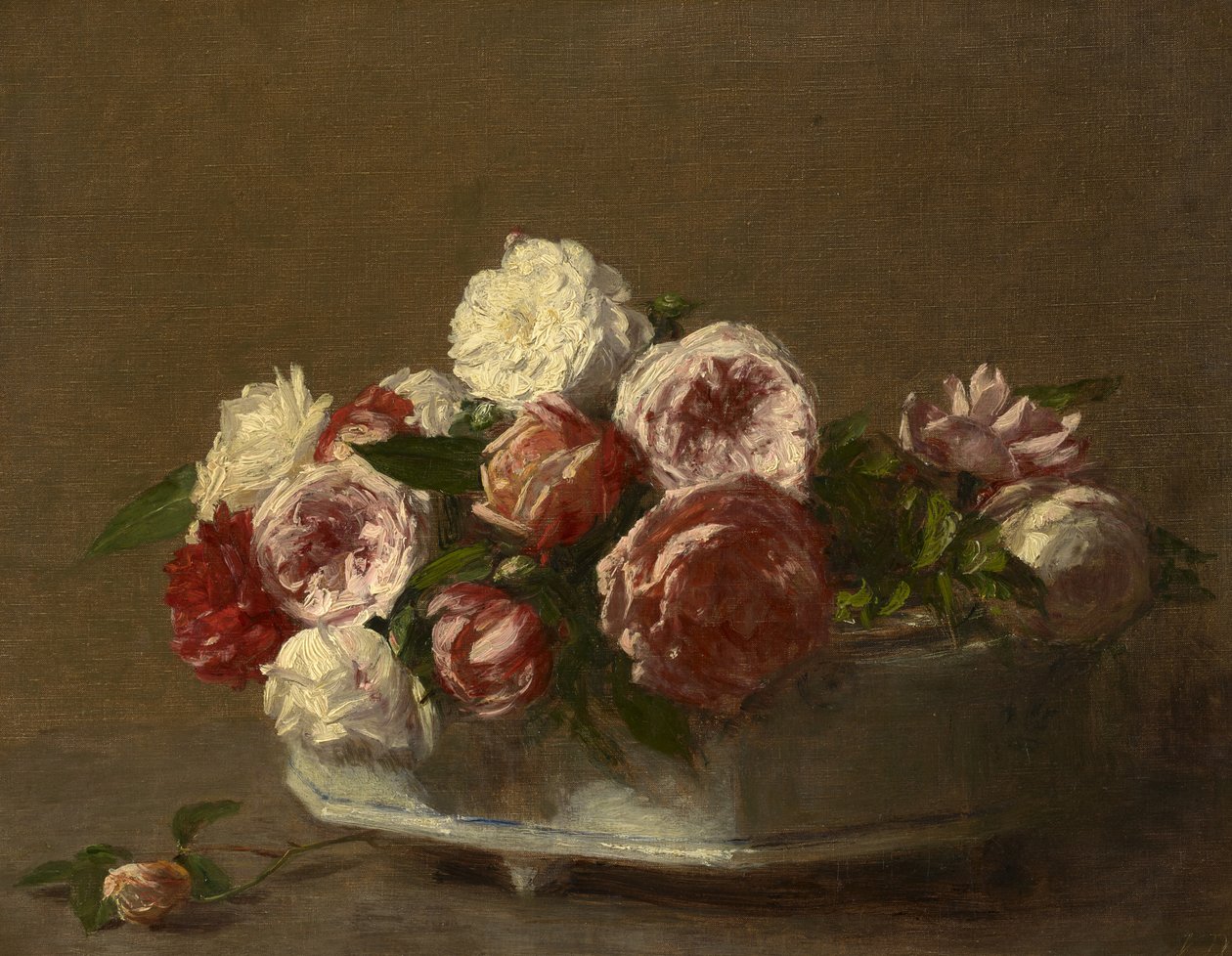 Ruusut posliiniistuttimessa, n. 1875–1900 tekijältä Victoria Dubourg