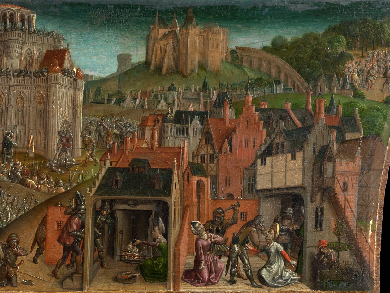 Tiituksen tekemä Jerusalemin valloitus (predella) tekijältä Vienna Master of Mary of Burgundy