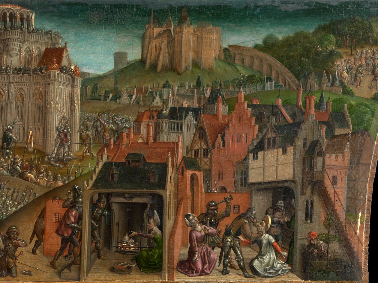 Tituksen valloitus Jerusalemissa (öljy paneelille) (470981:n yksityiskohta) tekijältä Vienna Master of Mary of Burgundy