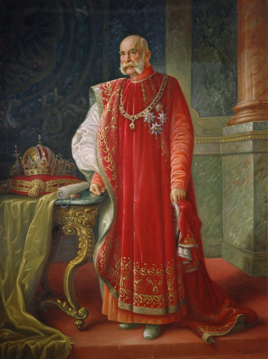 Franz Joseph I Itävalta, n. 1916 (öljy kankaalle) tekijältä Vienna Nedomansky Studio