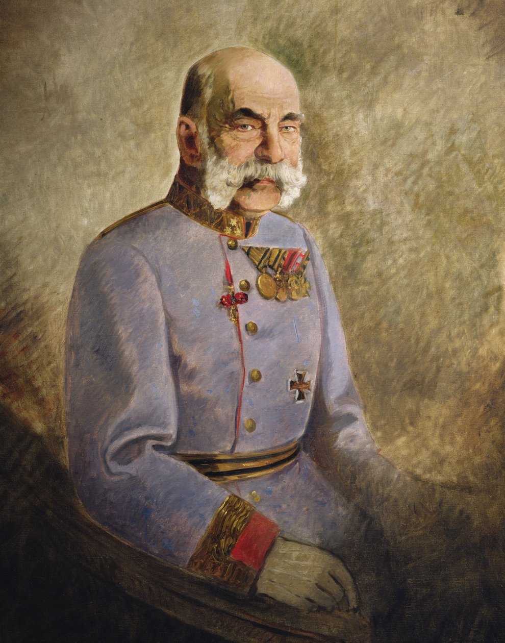 Franz Joseph I Itävalta, n. 1916 (öljy kankaalle) tekijältä Vienna Nedomansky Studio