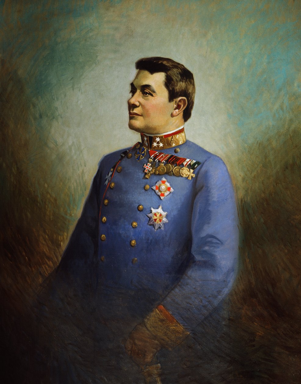 Kenraali Hermann Baron Kovess von Kovesshaza, n. 1916 (öljy kankaalle) tekijältä Vienna Nedomansky Studio