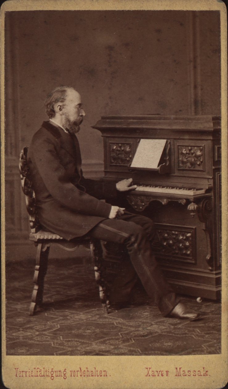 Libretisti ja säveltäjä Franz Friedrich Richard Genée muotokuva 1823-1895, noin 1880-1885. tekijältä Vienna . Photo studio Xaver Massak
