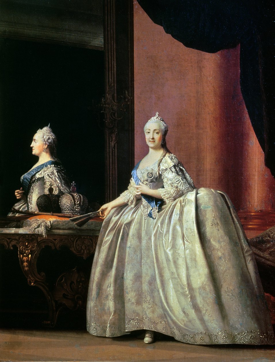 Keisarinna Katariina II peilin edessä, 1779 tekijältä Vigilius Erichsen