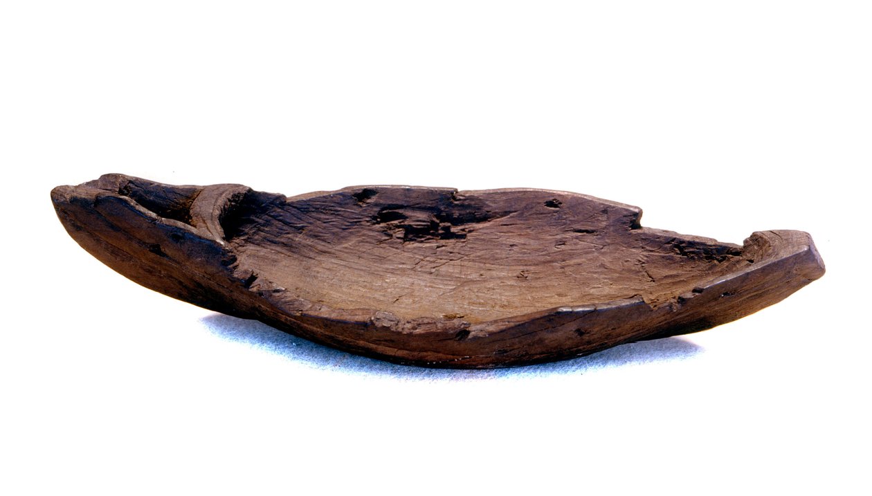 Laivan muotoinen puulelu (drakkar) löytyi viikinkipaikalta Grönlannista. tekijältä Viking Viking