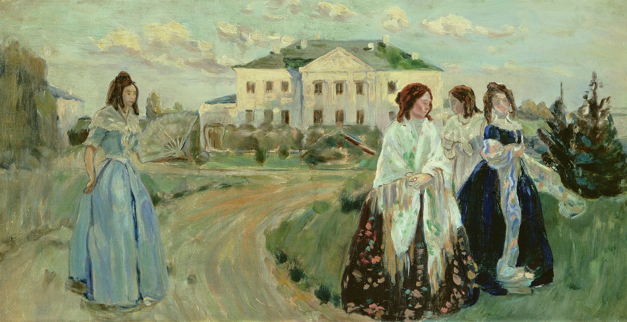 Kävely auringonlaskun aikaan, 1903 tekijältä Viktor Elpidiforovich Borisov Musatov