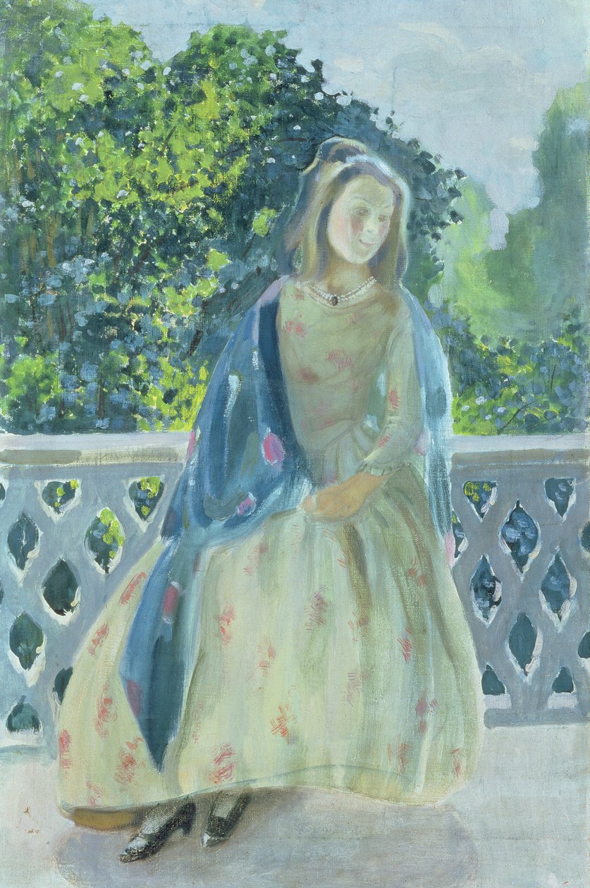 Tyttö parvekkeella, 1900 tekijältä Viktor Elpidiforovich Borisov Musatov