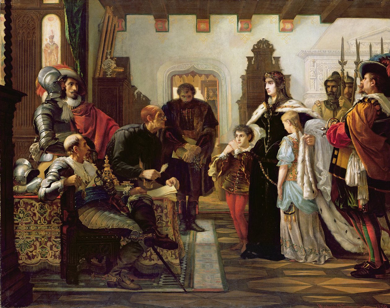 Ilona Zrinyn oikeudenkäynti, 1859 tekijältä Viktor Madarász