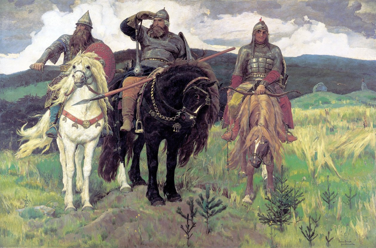 Saksa: Die drei Bogatyr Francais: Les Bogatyrs tekijältä Viktor Mikhaylovich Vasnetsov